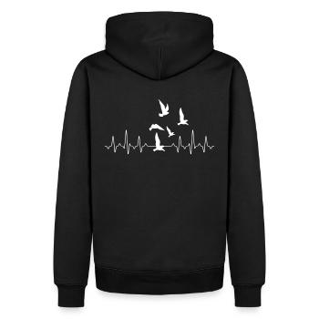 Oiseau Heartbeat - Sweat à capuche Premium bio Homme - noir - Dos - Nico (187cm)