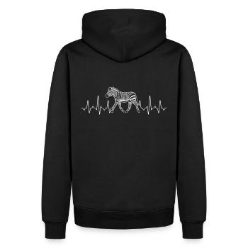Zebra Hearbeat - Sweat à capuche Premium bio Homme - noir - Dos - Nico (187cm)
