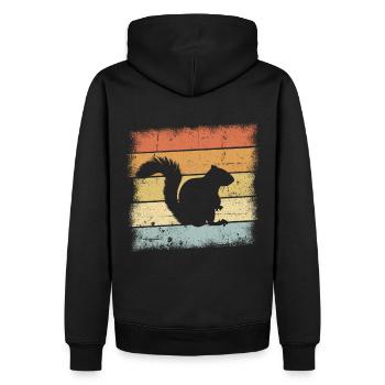 Eichhörnchen Retro Design - Männer Premium Bio Hoodie - Schwarz - Hinten - Nico (187cm)