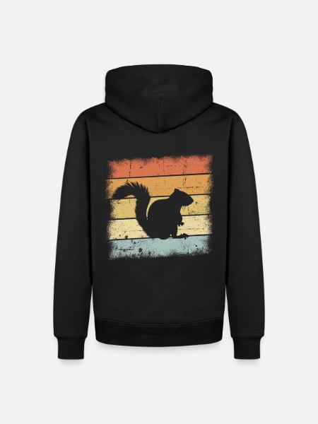 Squirrel Retro Design - Men’s Premium Organic Hoodie - black