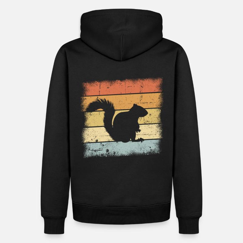 Eichhörnchen Retro Design - Männer Premium Bio Hoodie - Schwarz