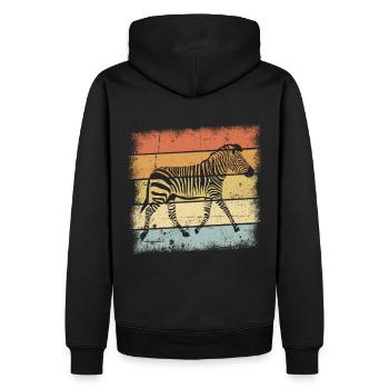 Zebra Safari Afrika - Männer Premium Bio Hoodie - Schwarz - Hinten - Nico (187cm)