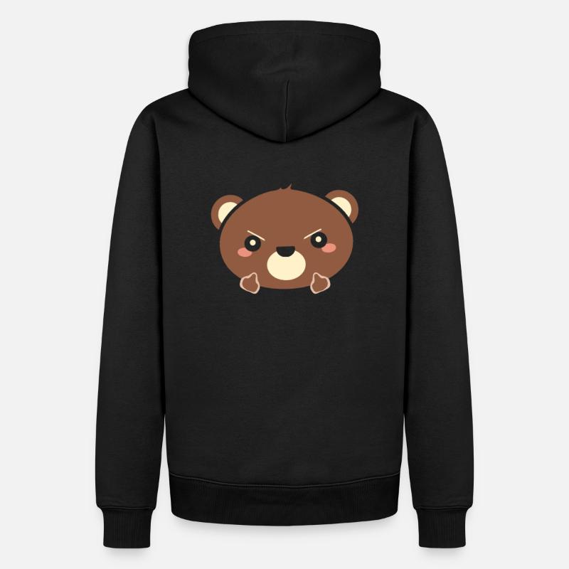 Bär Mittelfinger - Männer Premium Bio Hoodie - Schwarz
