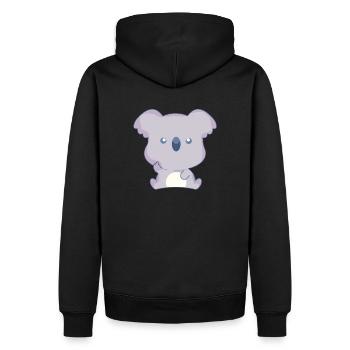 Koala Mittelfinger - Männer Premium Bio Hoodie - Schwarz - Hinten - Nico (187cm)