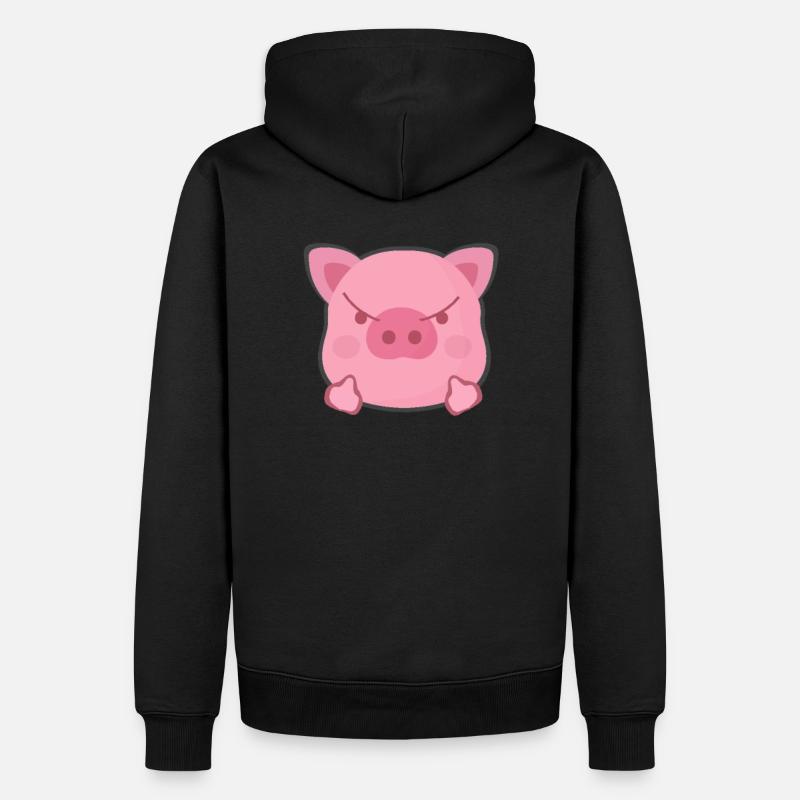 Schwein Mittelfinger - Männer Premium Bio Hoodie - Schwarz