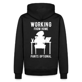 À la maison, le sort de travail drôle - Sweat à capuche Premium bio Homme - noir - Dos - Nico (187cm)