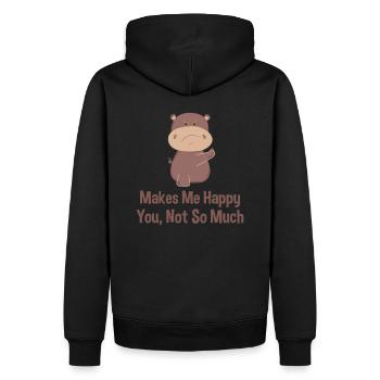 Hippopotames drôle - Sweat à capuche Premium bio Homme - noir - Dos - Nico (187cm)