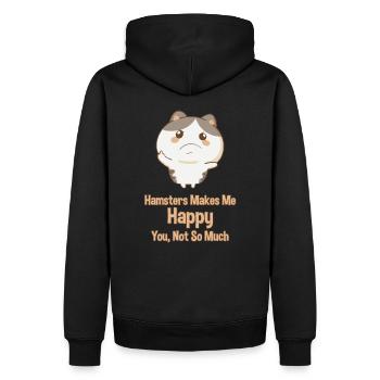 Hamster kawaii - Männer Premium Bio Hoodie - Schwarz - Hinten - Nico (187cm)