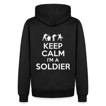 Soldat Geschenk - Männer Premium Bio Hoodie - Schwarz - Hinten - Nico (187cm)