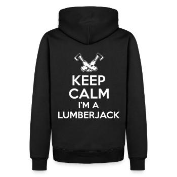 Keep Calm Lumberjack - Sweat à capuche Premium bio Homme - noir - Dos - Nico (187cm)