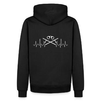 Polizei Heartbeat - Männer Premium Bio Hoodie - Schwarz - Hinten - Nico (187cm)