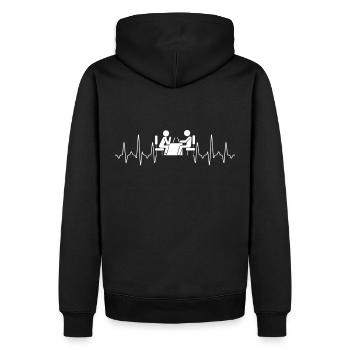 Cadeau de thérapeute - Sweat à capuche Premium bio Homme - noir - Dos - Nico (187cm)