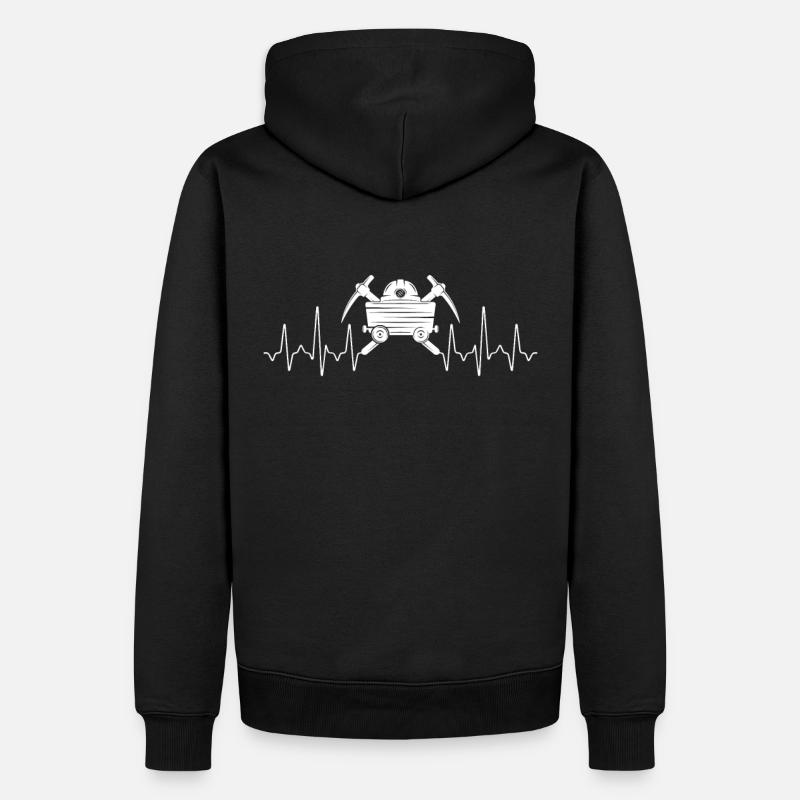Les mines rythmes cardiaques - Sweat à capuche Premium bio Homme - noir