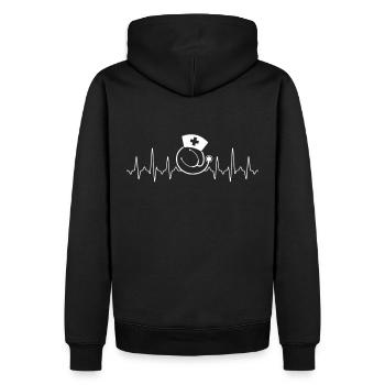 Nurse Heartbeat - Sweat à capuche Premium bio Homme - noir - Dos - Nico (187cm)