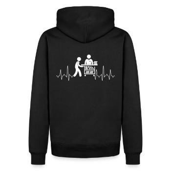 library - Men’s Premium Organic Hoodie - black - Back - Nico (187cm)