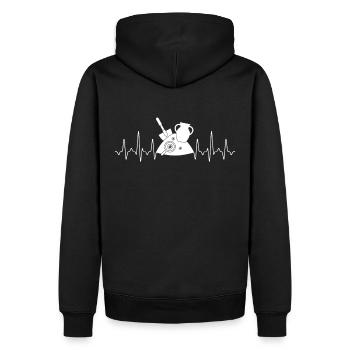 archéologue - Sweat à capuche Premium bio Homme - noir - Dos - Nico (187cm)