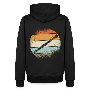 Oboe - Männer Premium Bio Hoodie - Schwarz - Hinten - Nico (187cm)