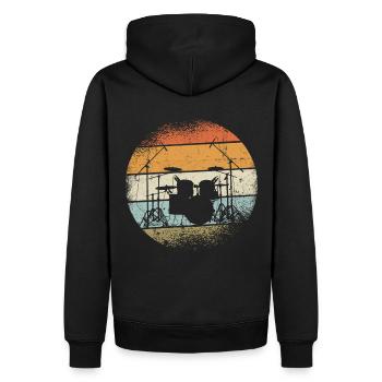 Cadeau de batteur - Sweat à capuche Premium bio Homme - noir - Dos - Nico (187cm)