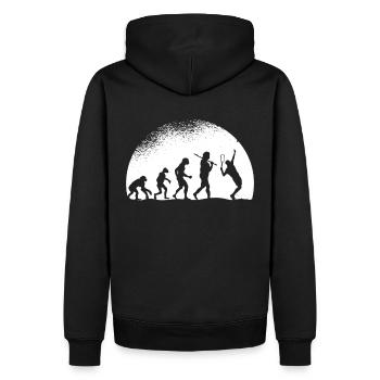 Evolution Tennis - Männer Premium Bio Hoodie - Schwarz - Hinten - Nico (187cm)