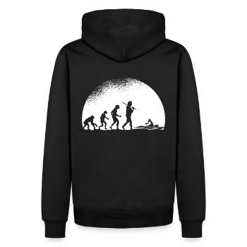 Evolution Schwimmen - Männer Premium Bio Hoodie - Schwarz - Hinten - Nico (187cm)