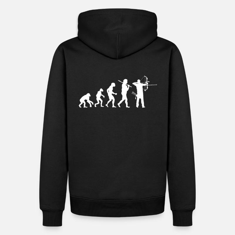 Evolution Bogenschießen - Männer Premium Bio Hoodie - Schwarz