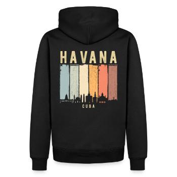 Havana Kuba Skyline - Männer Premium Bio Hoodie - Schwarz - Hinten - Nico (187cm)
