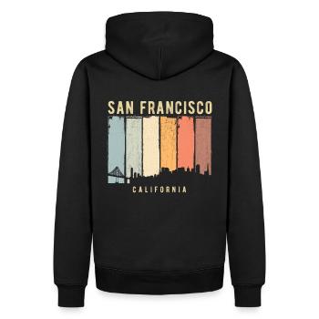 San Francisco Skyline - Men’s Premium Organic Hoodie - black - Back - Nico (187cm)