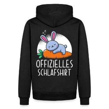 Offizielles Schlafshirt Hase - Männer Premium Bio Hoodie - Schwarz - Hinten - Nico (187cm)