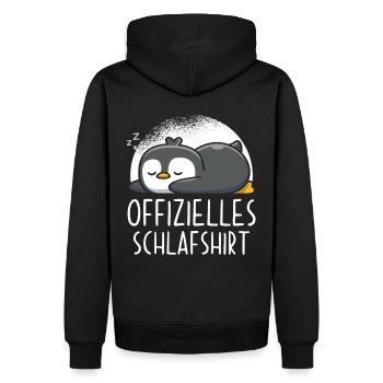 Offizielles Schlafshirt Pinguin - Männer Premium Bio Hoodie - Schwarz - Hinten - Nico (187cm)