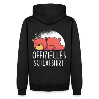 Offizielles Schlafshirt Bär - Männer Premium Bio Hoodie - Schwarz - Hinten - Nico (187cm)