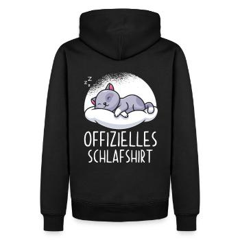 Offizielles Schlafshirt Katze - Männer Premium Bio Hoodie - Schwarz - Hinten - Nico (187cm)