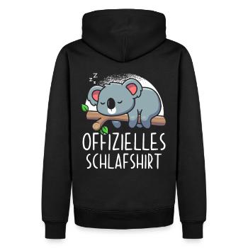Offizielles Schlafshirt Koala - Männer Premium Bio Hoodie - Schwarz - Hinten - Nico (187cm)