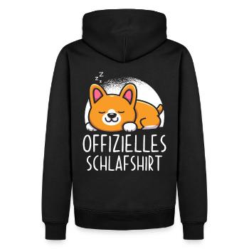 Offizielles Schlafshirt Hund - Männer Premium Bio Hoodie - Schwarz - Hinten - Nico (187cm)