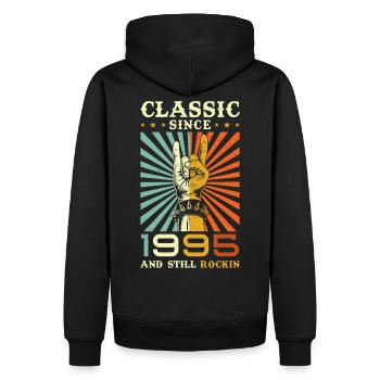 Geburtstag 1995 Klassik seit 1995 - Männer Premium Bio Hoodie - Schwarz - Hinten - Nico (187cm)