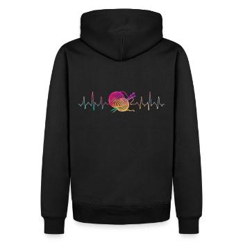 Tricot Heartbeat - Sweat à capuche Premium bio Homme - noir - Dos - Nico (187cm)