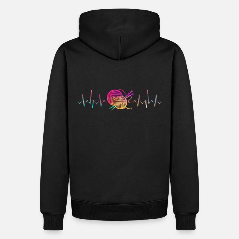 Stricken Heartbeat - Männer Premium Bio Hoodie - Schwarz