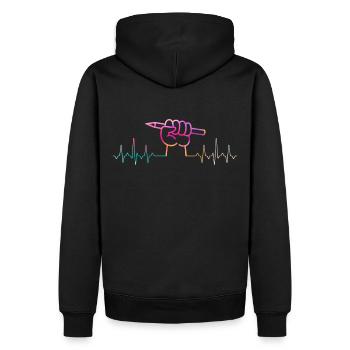 Dessinateur De crayon - Sweat à capuche Premium bio Homme - noir - Dos - Nico (187cm)