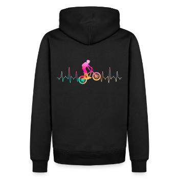 MTB Heartbeat - Sweat à capuche Premium bio Homme - noir - Dos - Nico (187cm)