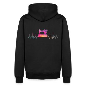 Machine à coudre Coudre Heartbeat - Sweat à capuche Premium bio Homme - noir - Dos - Nico (187cm)