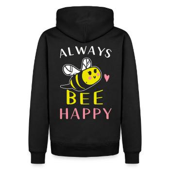 Biene - Männer Premium Bio Hoodie - Schwarz - Hinten - Nico (187cm)