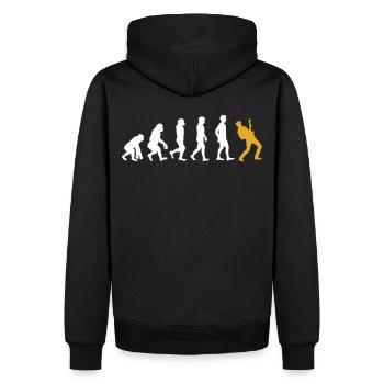Gitarrist Geschenk Evolution Gitarre - Männer Premium Bio Hoodie - Schwarz - Hinten - Nico (187cm)