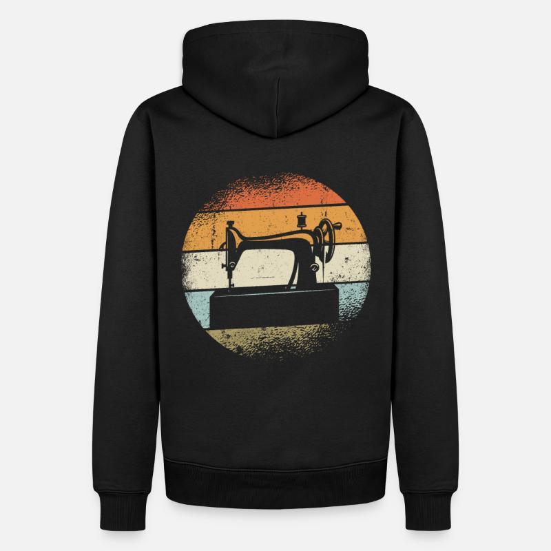Machine à coudre ancienne - Sweat à capuche Premium bio Homme - noir