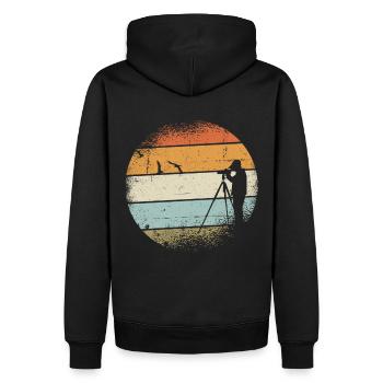 Cadeau ornithologue - Sweat à capuche Premium bio Homme - noir - Dos - Nico (187cm)
