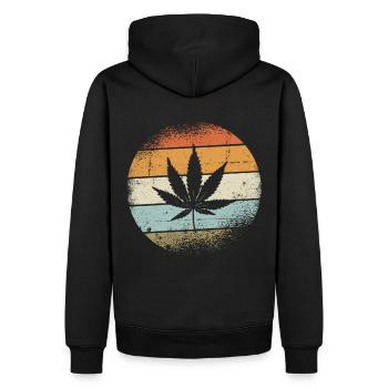Cannabis Retro - Sweat à capuche Premium bio Homme - noir - Dos - Nico (187cm)