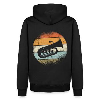 Tuba - Männer Premium Bio Hoodie - Schwarz - Hinten - Nico (187cm)