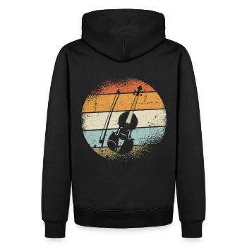 Violine - Männer Premium Bio Hoodie - Schwarz - Hinten - Nico (187cm)