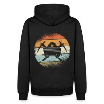 Bergbau - Männer Premium Bio Hoodie - Schwarz - Hinten - Nico (187cm)