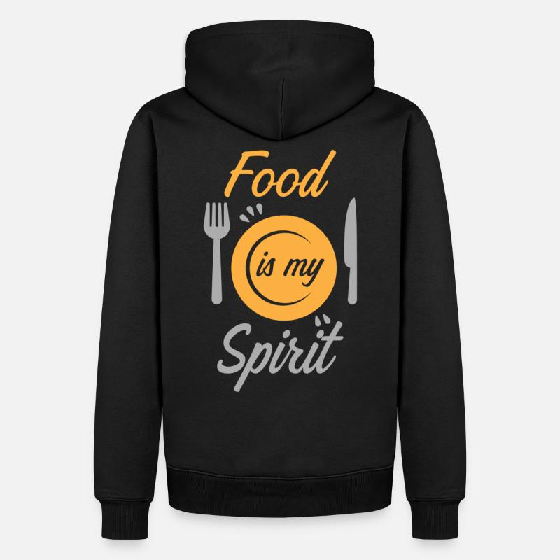 Essen Spruch lustig - Männer Premium Bio Hoodie - Schwarz