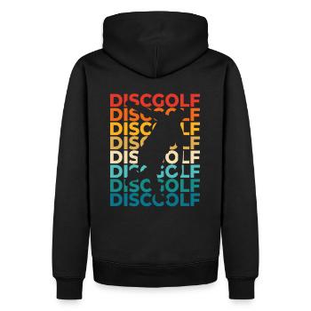 Disc Golf Disc-Golf Frisbee rétro vintage tenue - Sweat à capuche Premium bio Homme - noir - Dos - Nico (187cm)