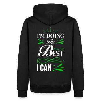 Ich gebe mein bestes - Männer Premium Bio Hoodie - Schwarz - Hinten - Nico (187cm)